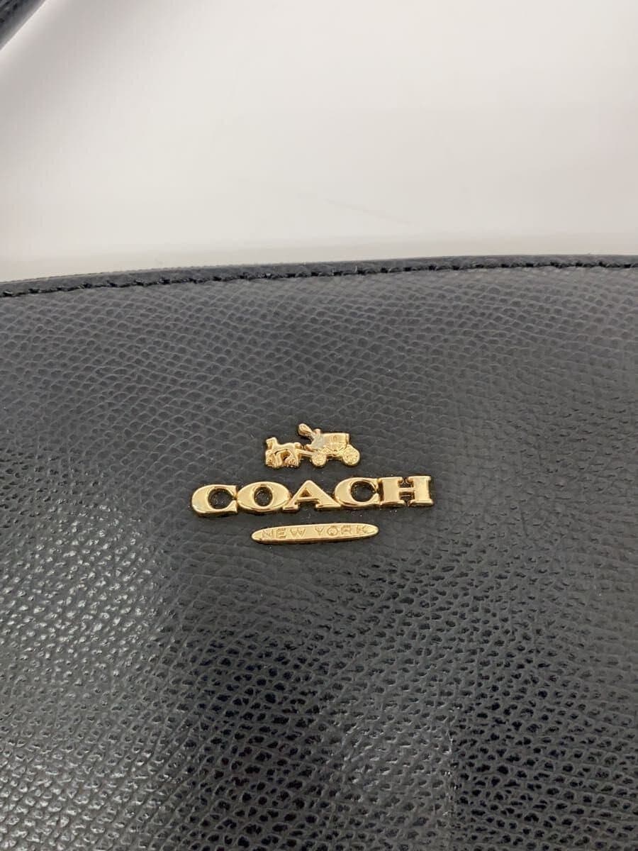 COACH Clutch Bag Leather BLK Solid 5