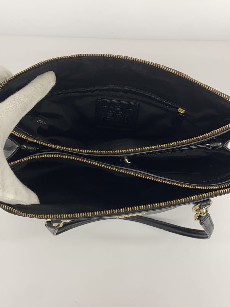 COACH Clutch Bag Leather BLK Solid 6