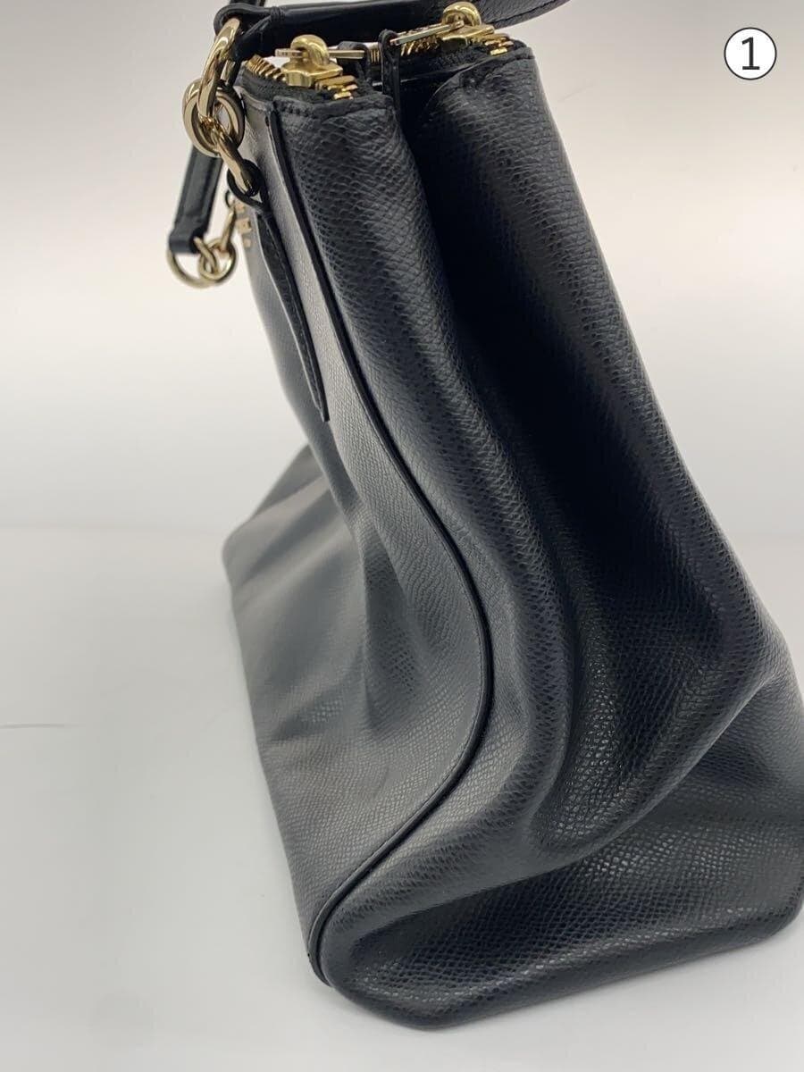 COACH Clutch Bag Leather BLK Solid 7