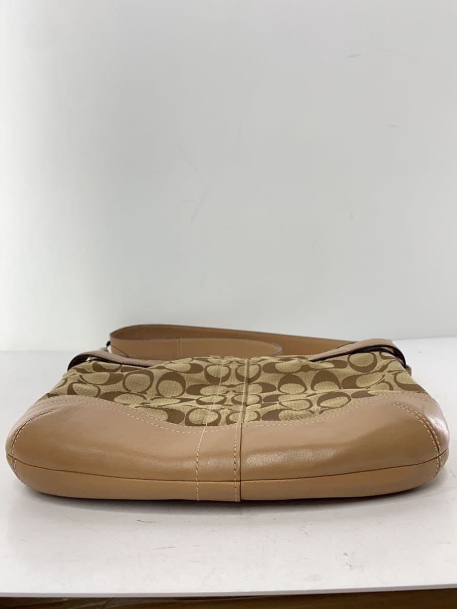 COACH Shoulder Bag_Signature_Beige Leather Canvas Beige All Over Pattern 4