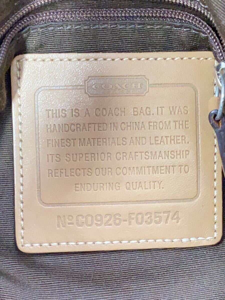 COACH Shoulder Bag_Signature_Beige Leather Canvas Beige All Over Pattern 5