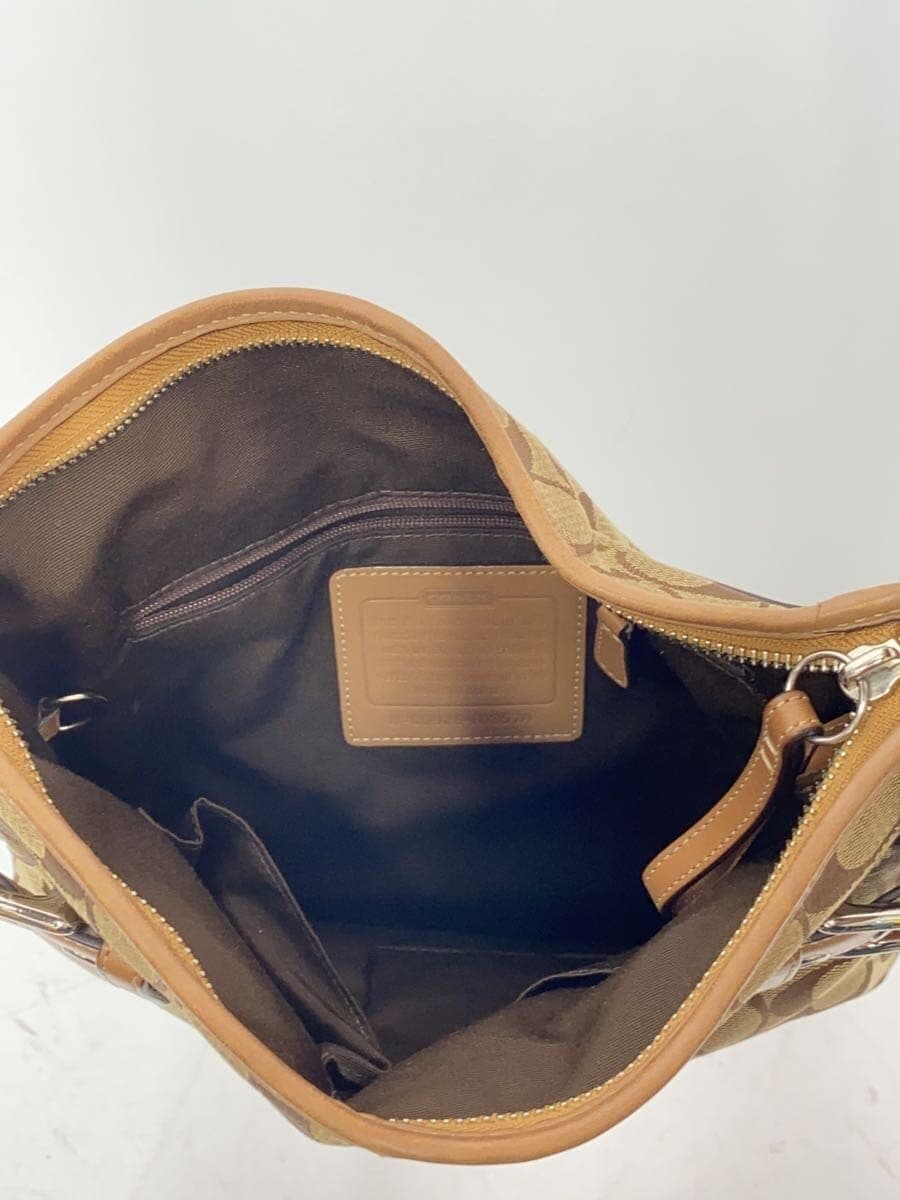 COACH Shoulder Bag_Signature_Beige Leather Canvas Beige All Over Pattern 6