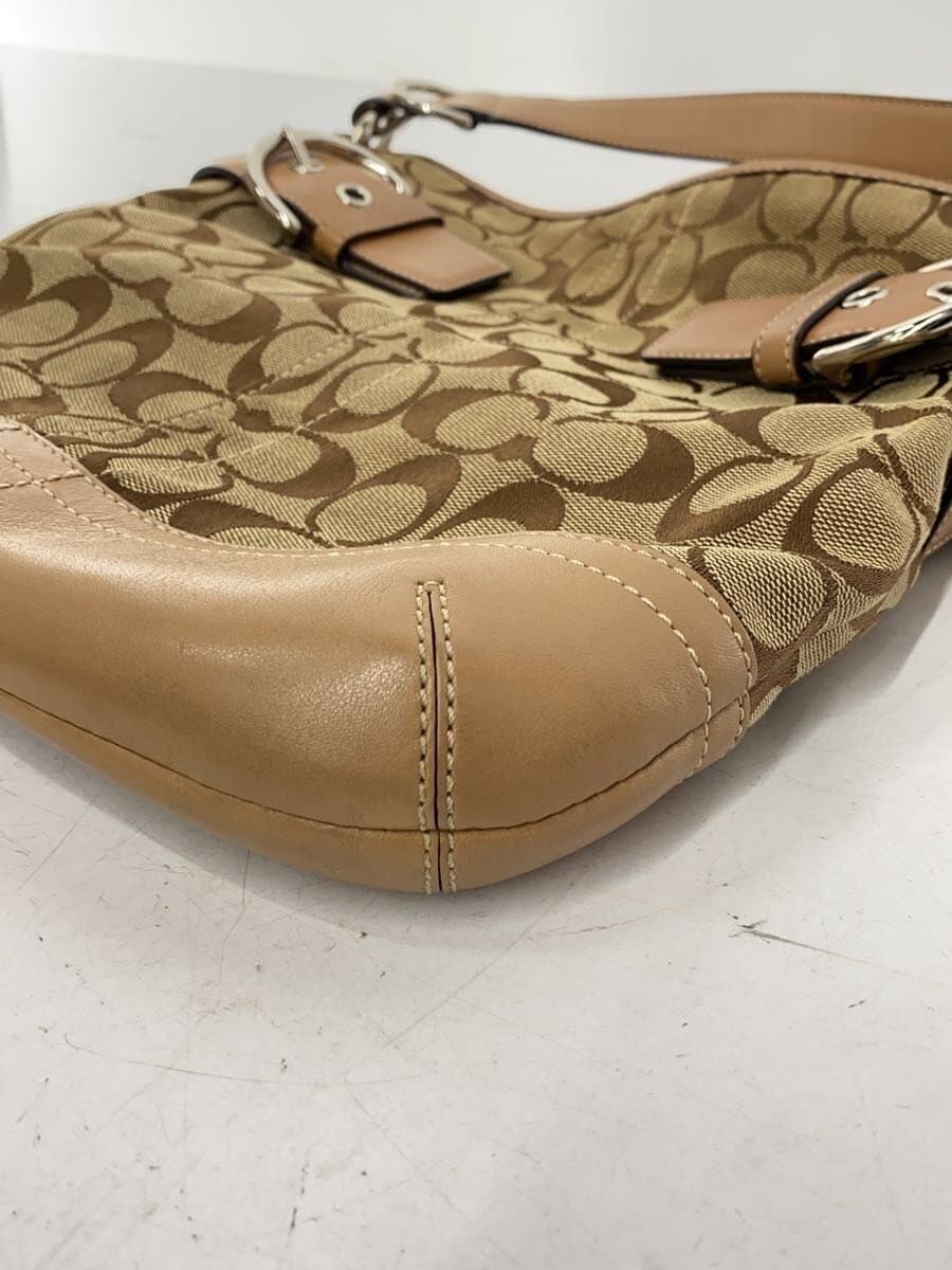 COACH Shoulder Bag_Signature_Beige Leather Canvas Beige All Over Pattern 7
