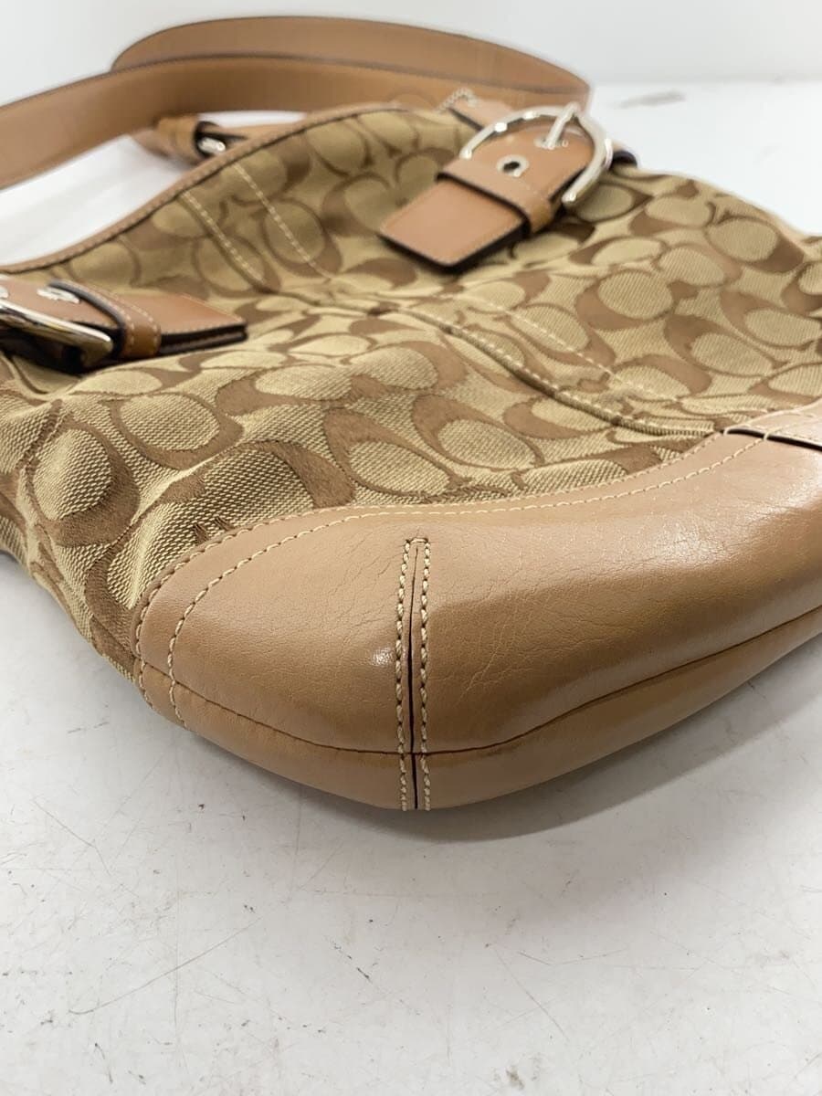 COACH Shoulder Bag_Signature_Beige Leather Canvas Beige All Over Pattern 8