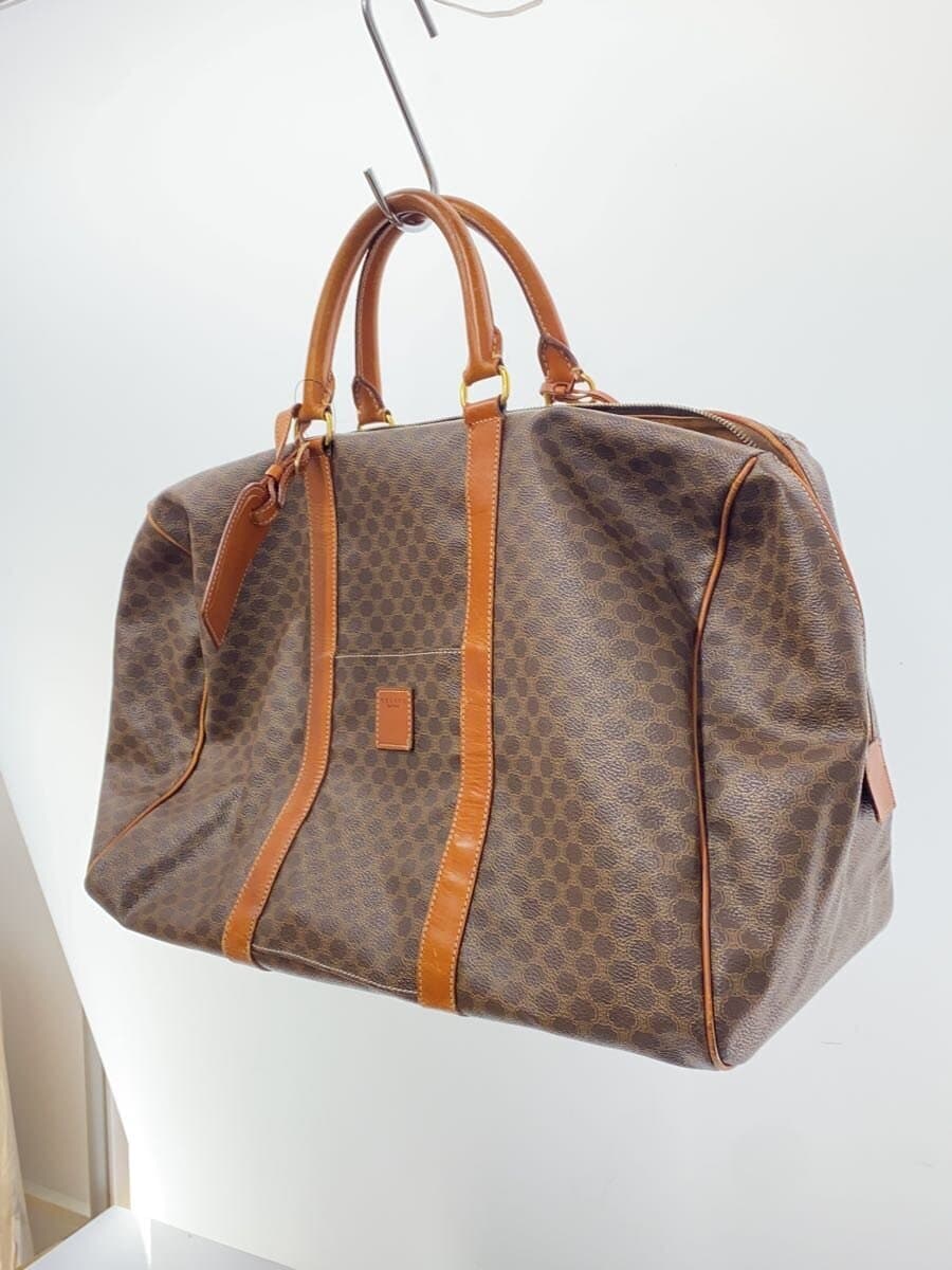 CELINE Boston Bag Leather Brown All Over Pattern MC98 2 2