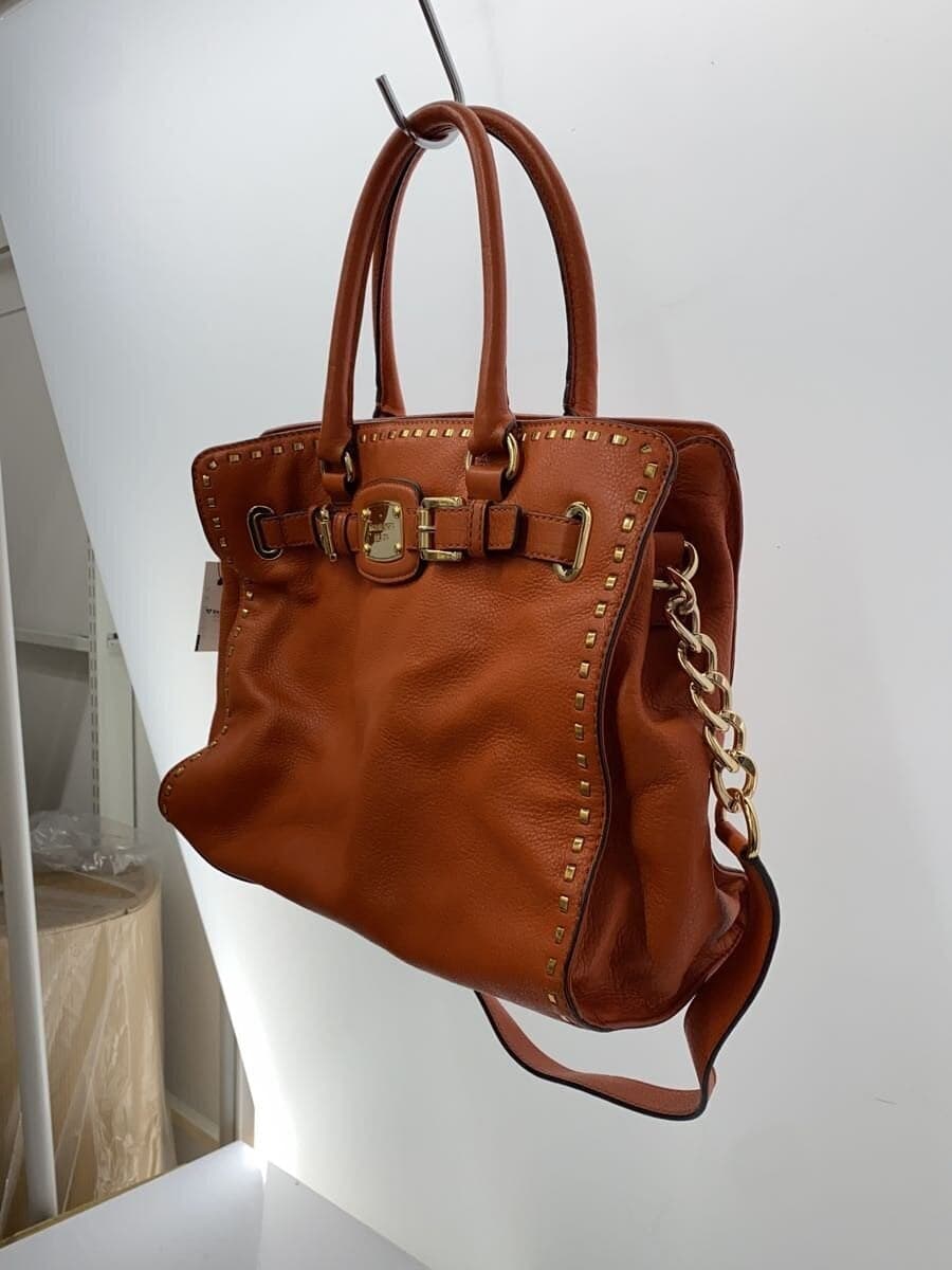 MICHAEL KORS Handbag Leather Orange AV-1306 2