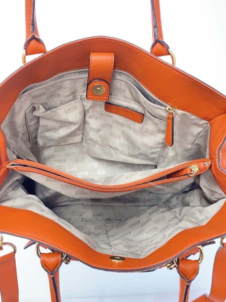 MICHAEL KORS Handbag Leather Orange AV-1306 6