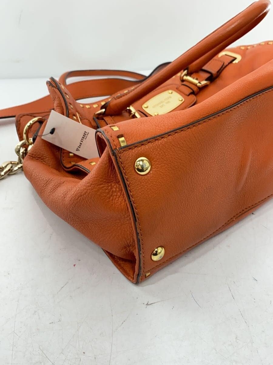 MICHAEL KORS Handbag Leather Orange AV-1306 8