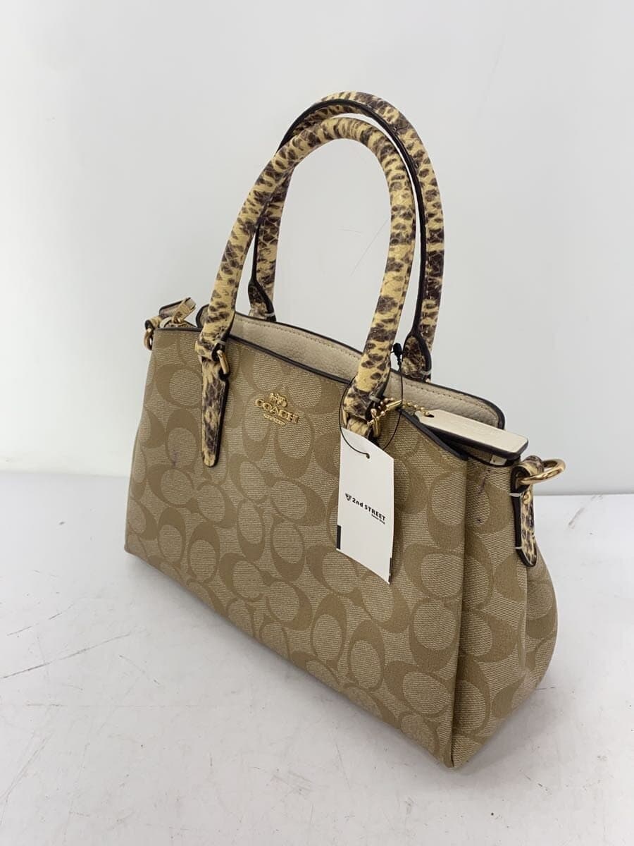 COACH Handbag Leather Cream All Over Pattern F73128 Shoulder Bag 2-Way 2