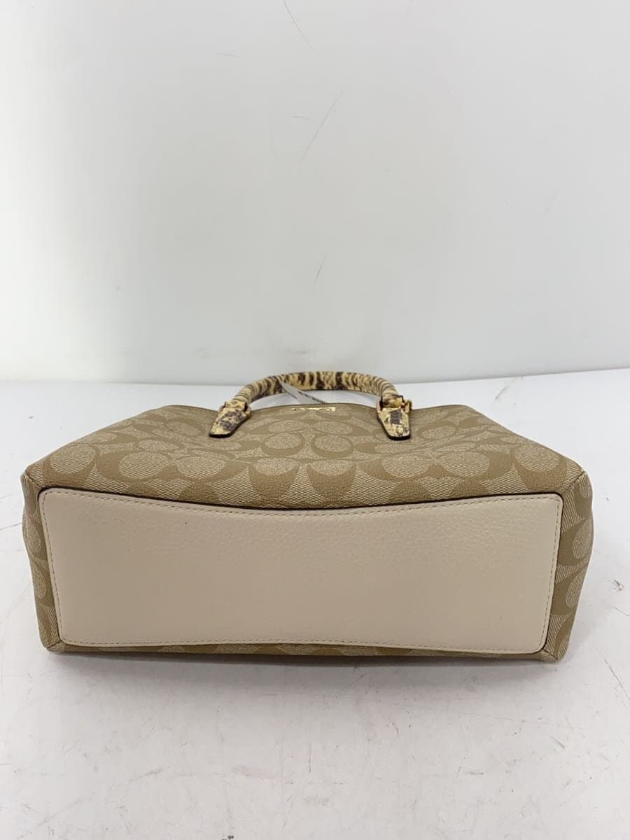 COACH Handbag Leather Cream All Over Pattern F73128 Shoulder Bag 2-Way 4