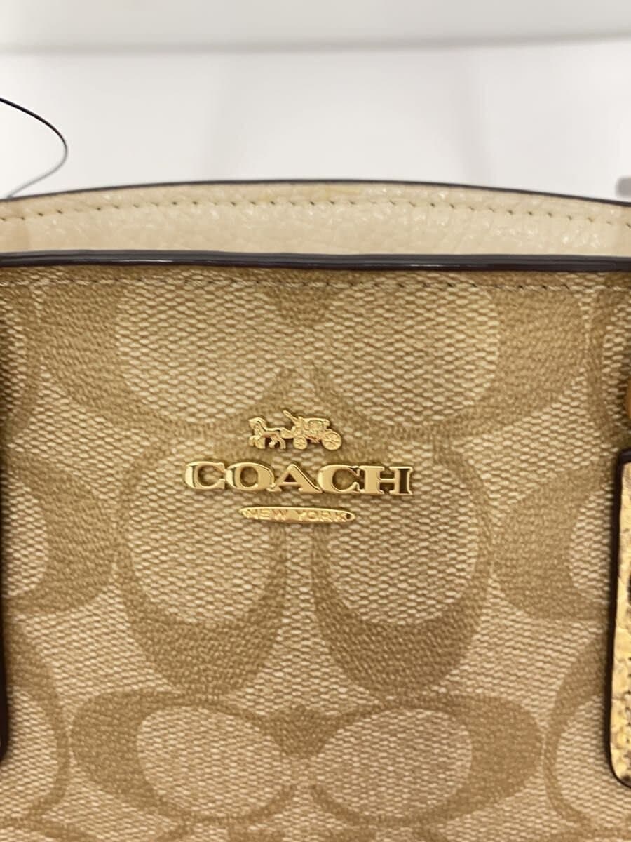 COACH Handbag Leather Cream All Over Pattern F73128 Shoulder Bag 2-Way 5