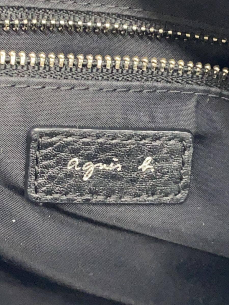 agnes b. Shoulder Bag Cowhide BLK NS03-03 5