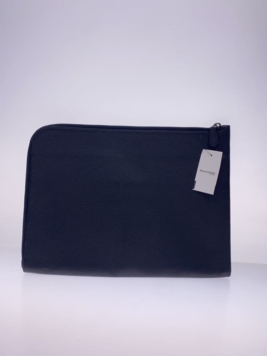 COACH clutch bag leather black plain C3143 3