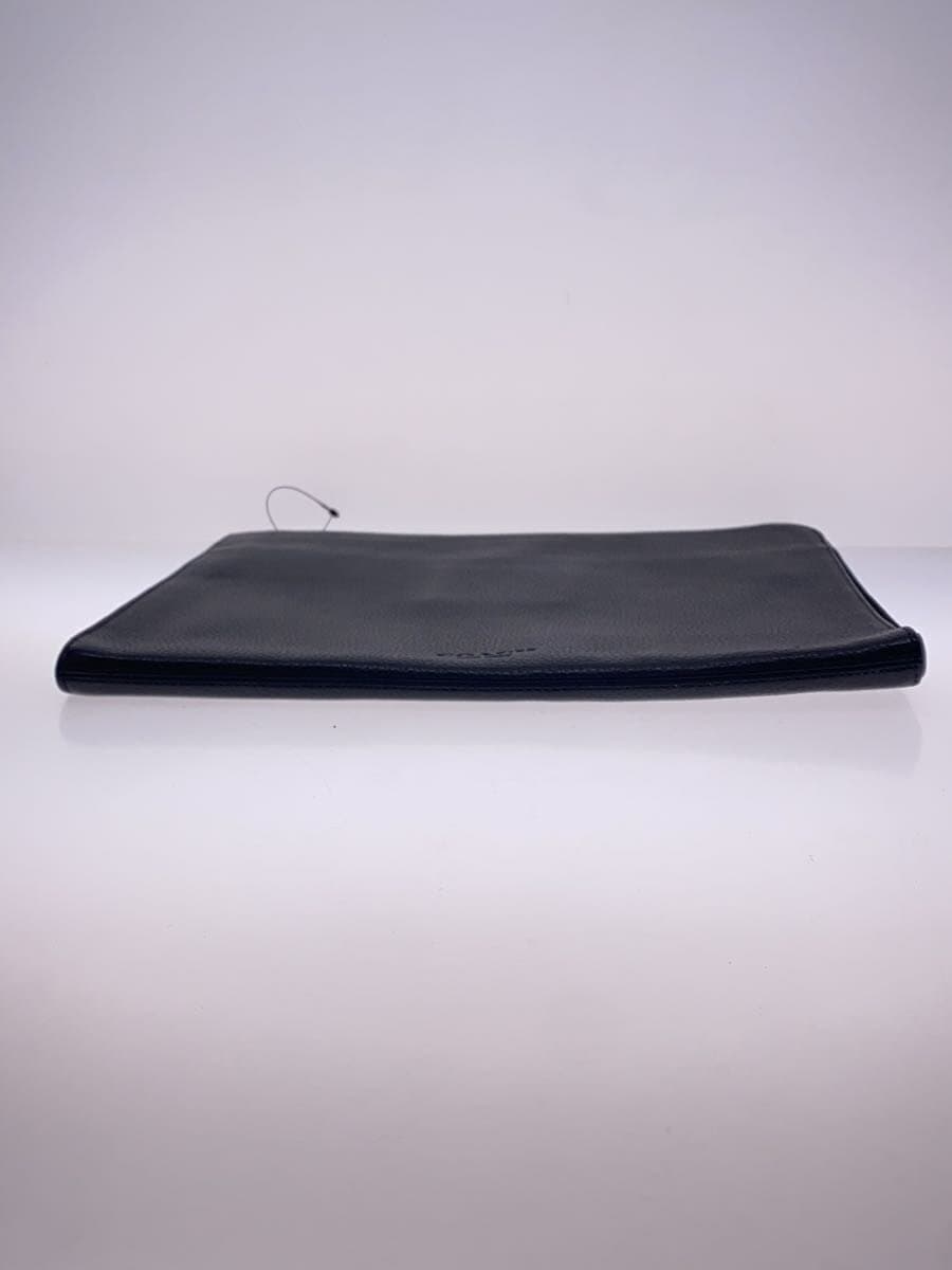 COACH clutch bag leather black plain C3143 4