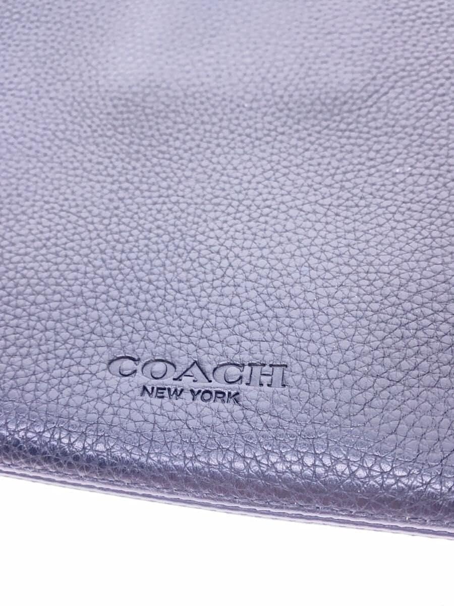 COACH clutch bag leather black plain C3143 5