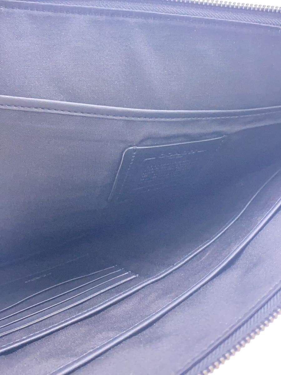 COACH clutch bag leather black plain C3143 6