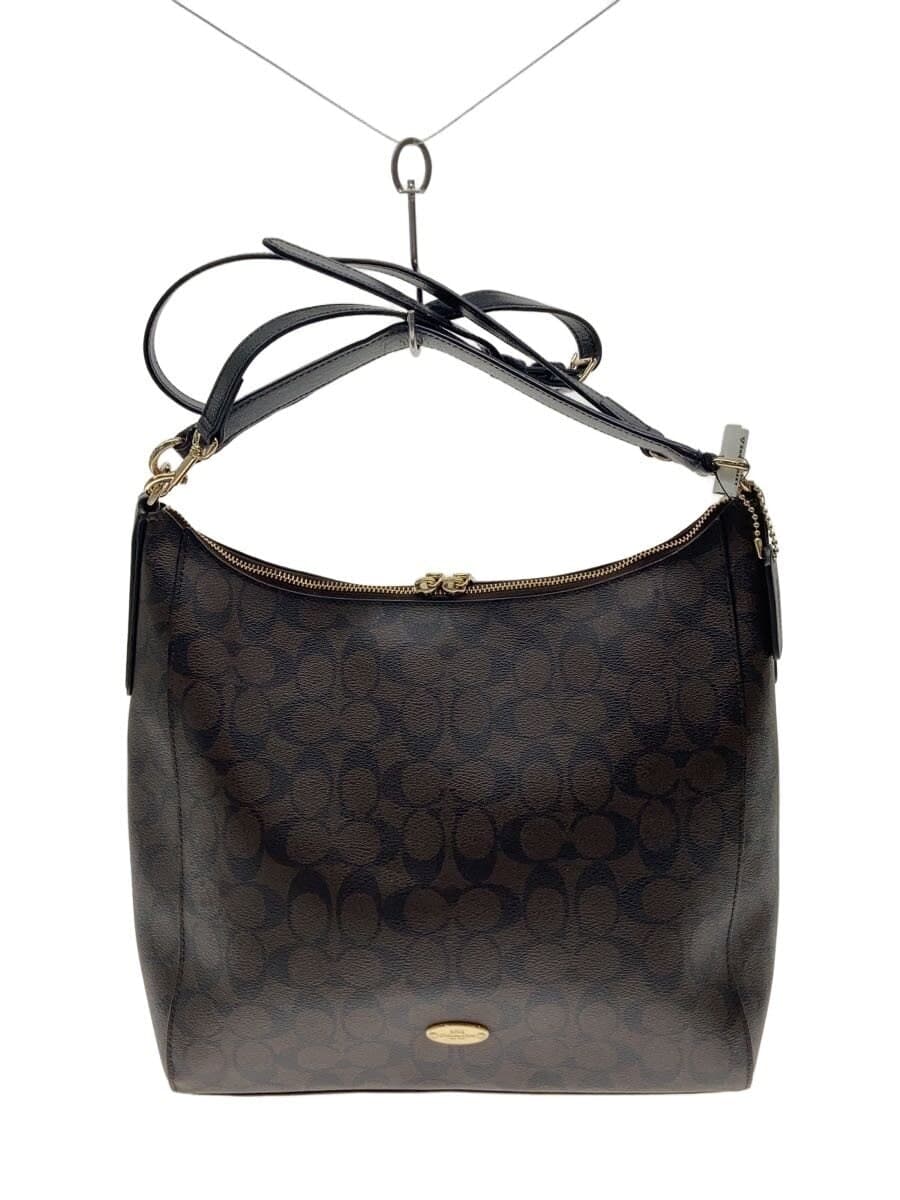 COACH Shoulder Bag PVC BRW All-over Pattern f34910