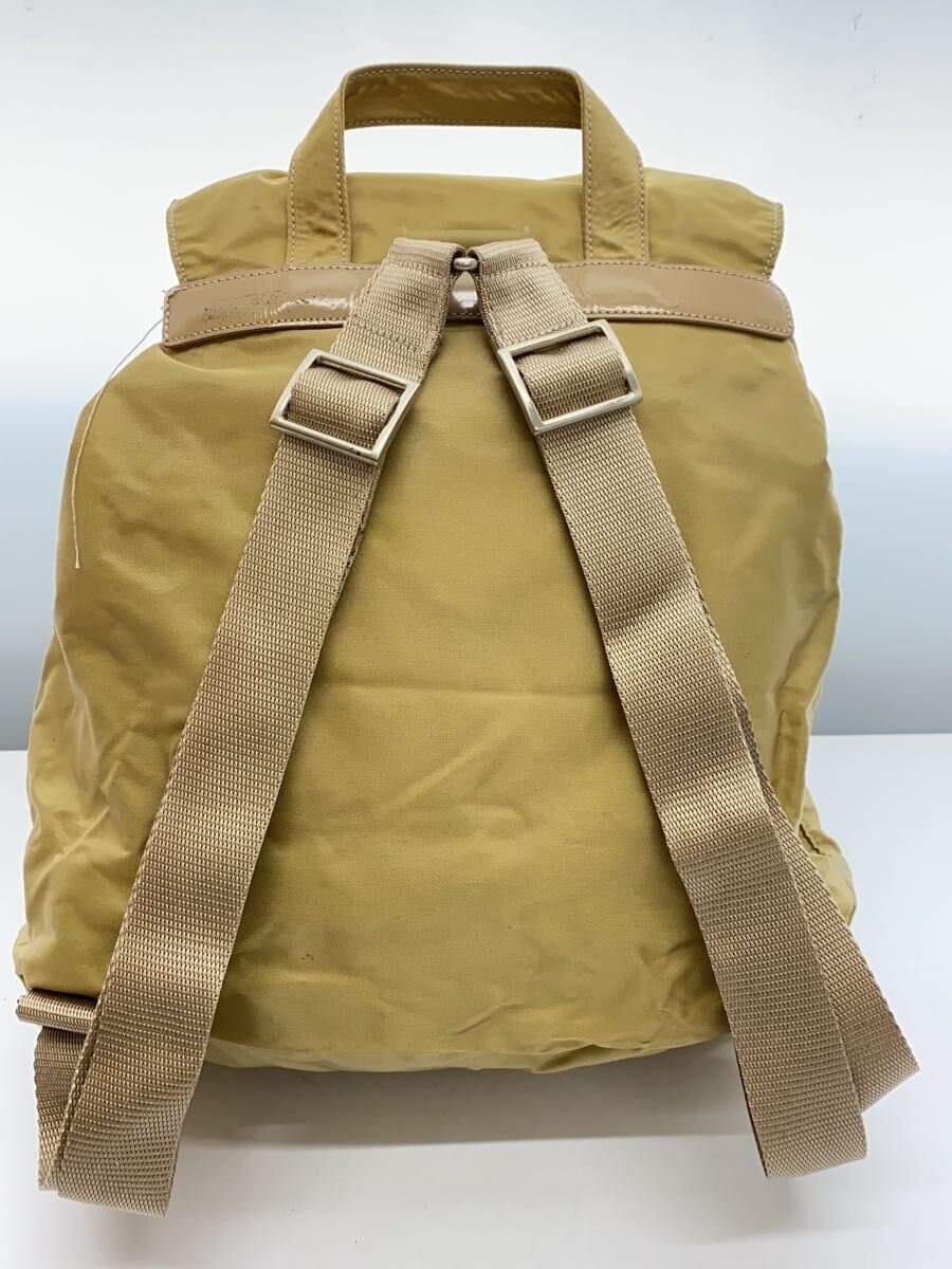 PRADA Backpack Nylon BEG Solid Color b6677 3