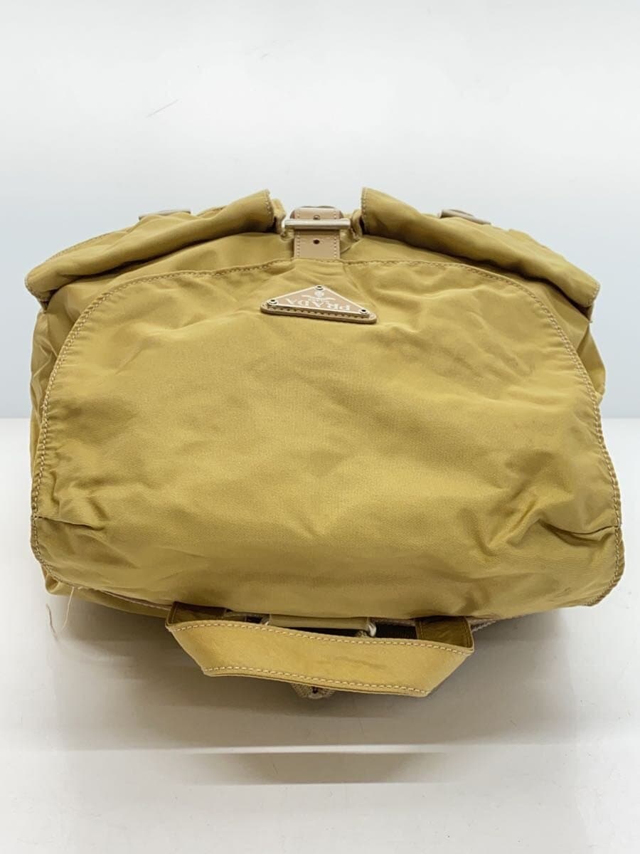 PRADA Backpack Nylon BEG Solid Color b6677 4
