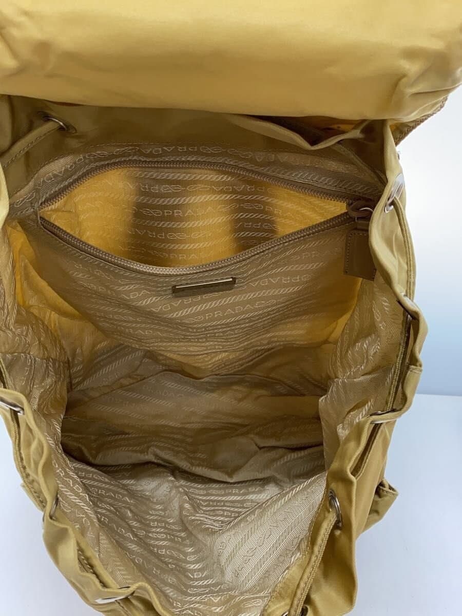 PRADA Backpack Nylon BEG Solid Color b6677 6