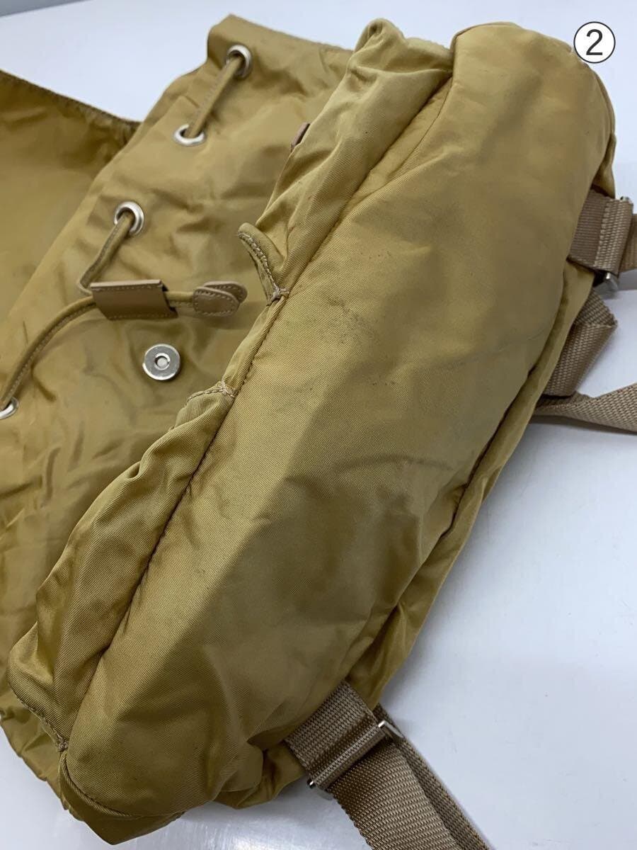 PRADA Backpack Nylon BEG Solid Color b6677 9