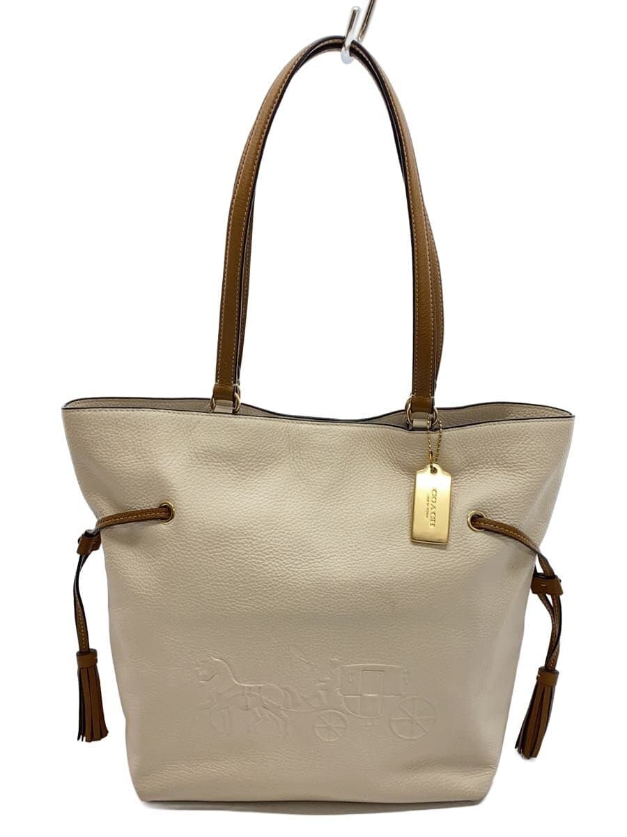 COACH tote bag leather CRM plain