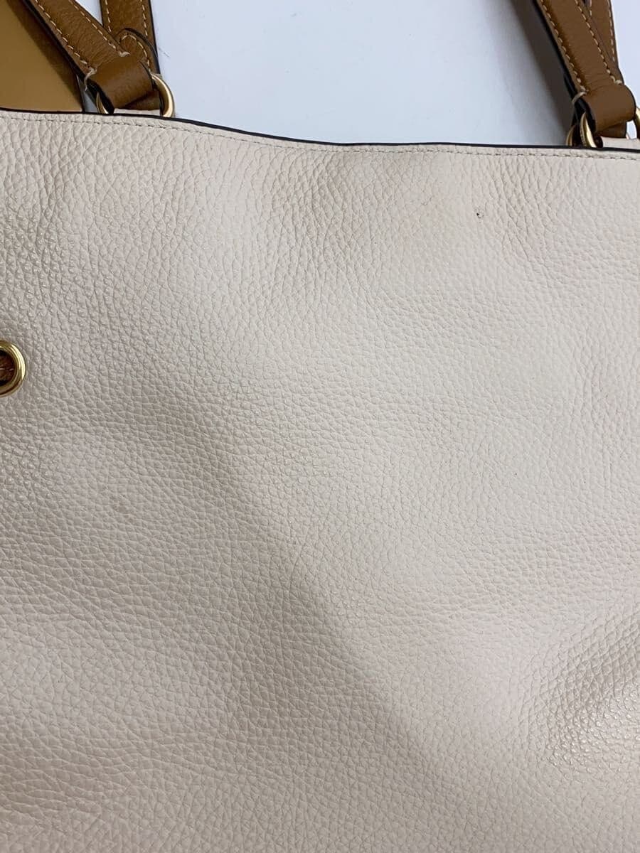 COACH tote bag leather CRM plain 8