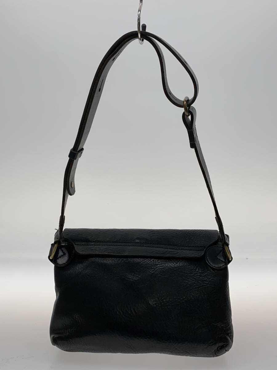 SLOW Shoulder Bag Leather BLK 3