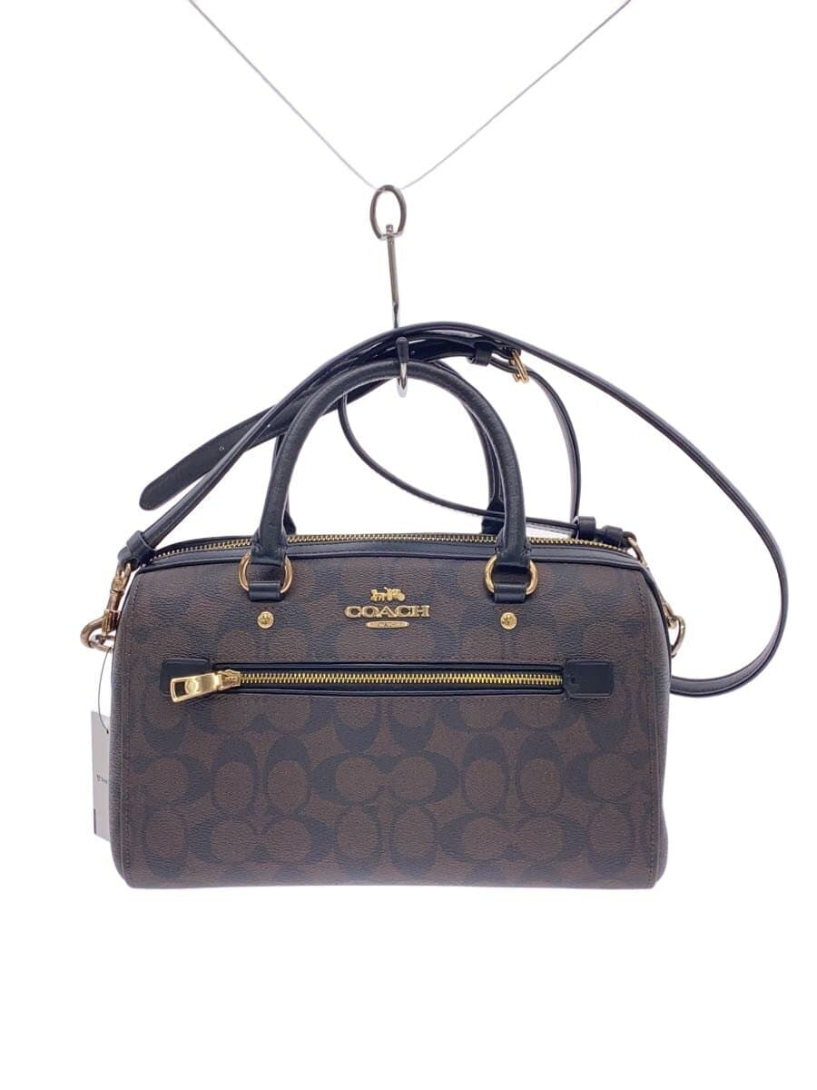 COACH Shoulder Bag PVC BRW All-over Print 83607