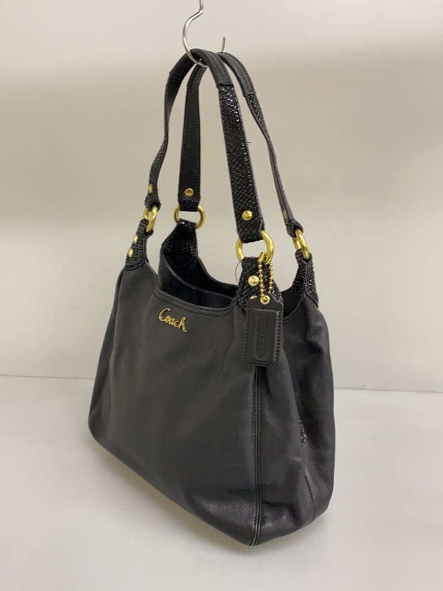 COACH Shoulder Bag_All Leather Leather BLK 2