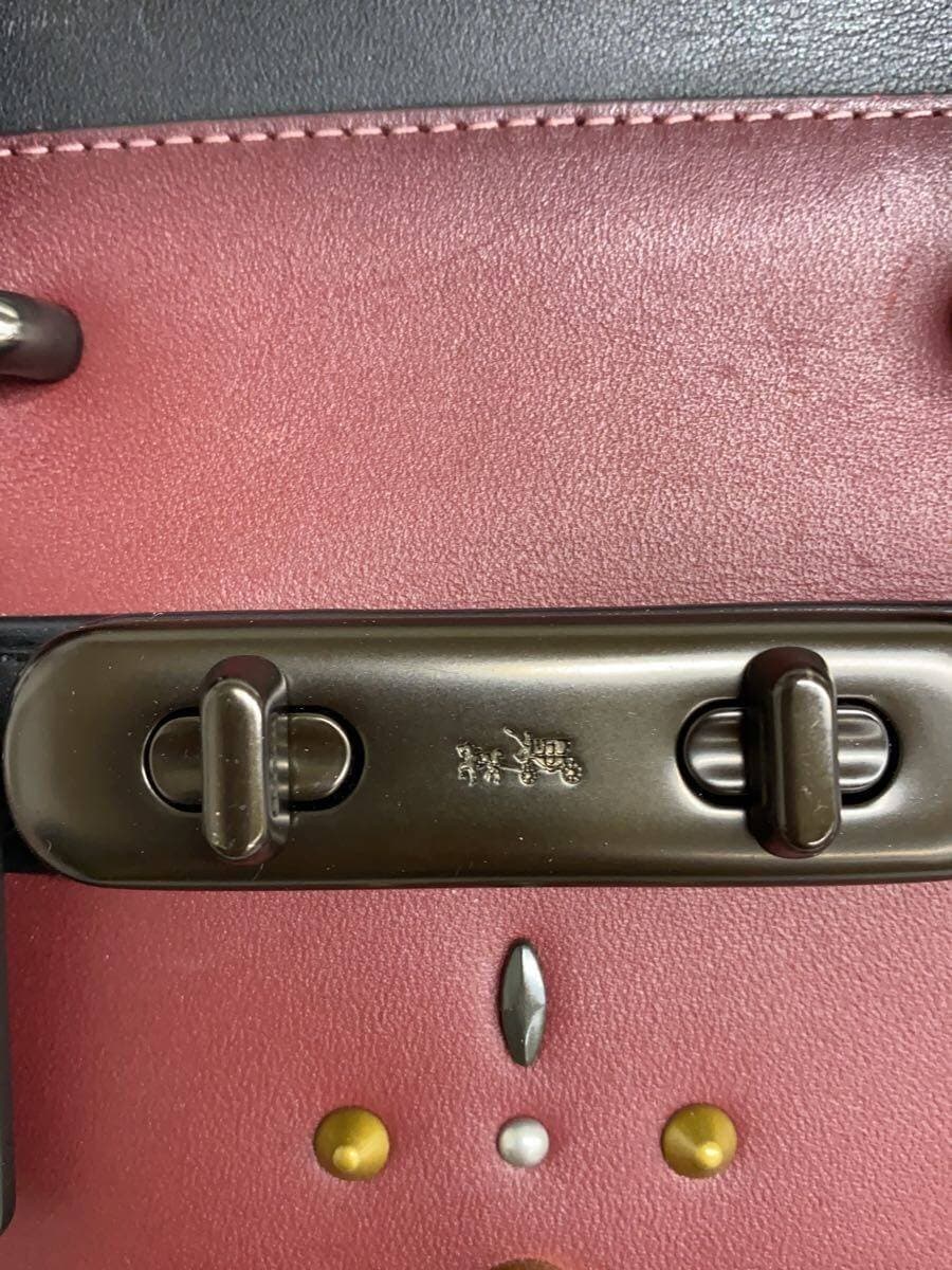 COACH Swagger Studs Inside Leather Deteriorated Handbag Studs Leather BRD 25744 5