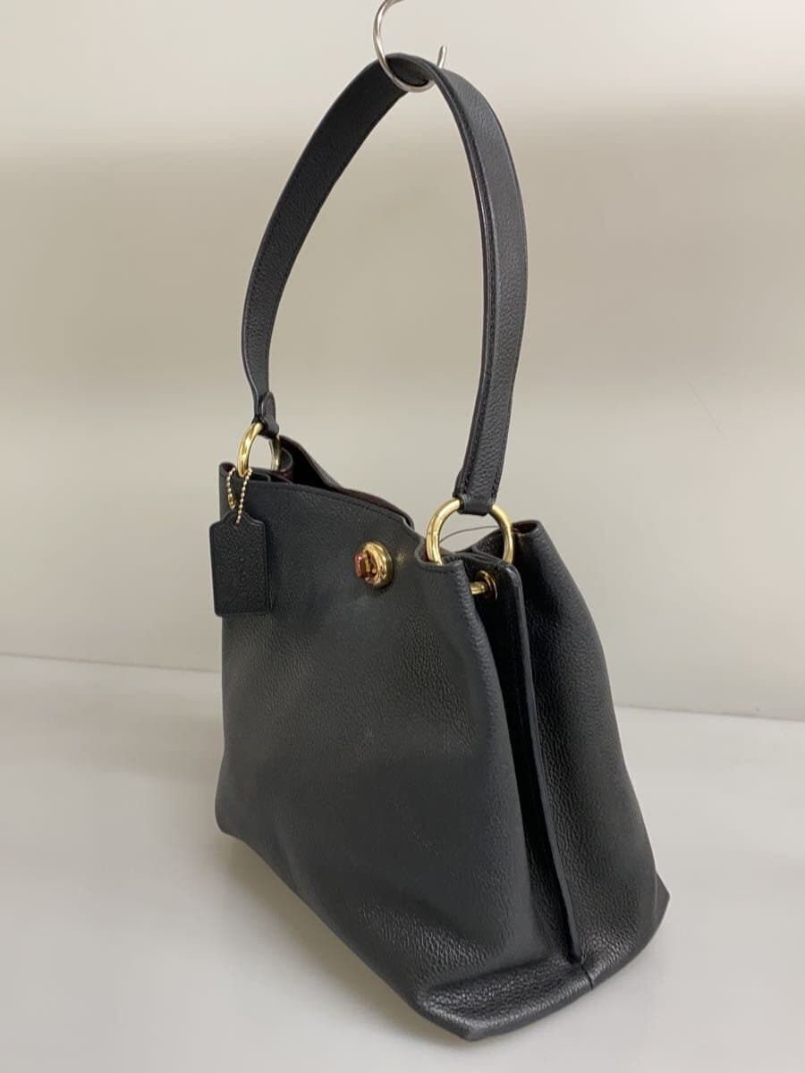 COACH Shoulder Bag Willow Bucket Bag Turnlock Leather BLK Animal 2