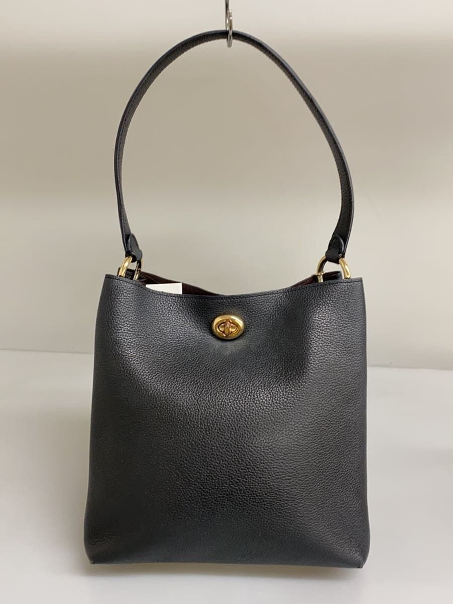 COACH Shoulder Bag Willow Bucket Bag Turnlock Leather BLK Animal 3
