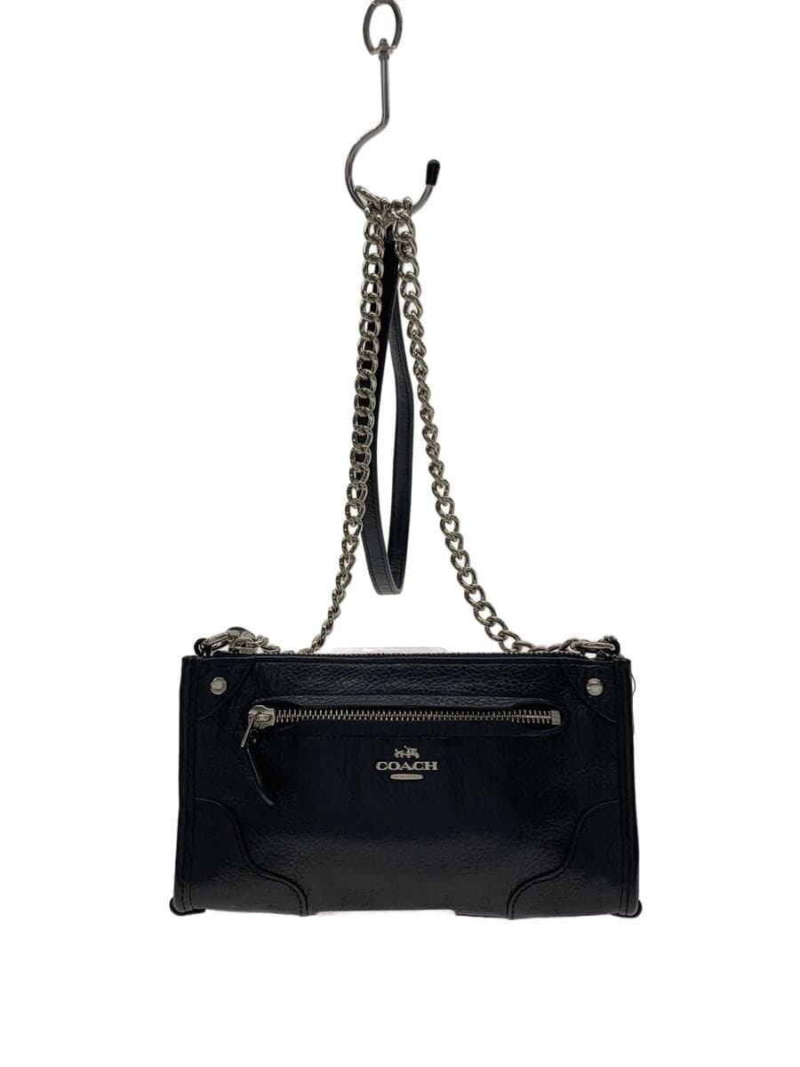 COACH Shoulder Bag Leather Black f39856