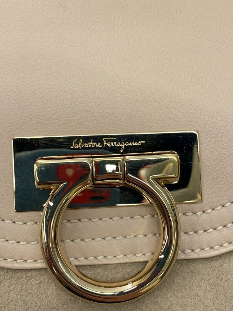 Salvatore Ferragamo Shoulder Bag Leather BEG ez-21 4887 5