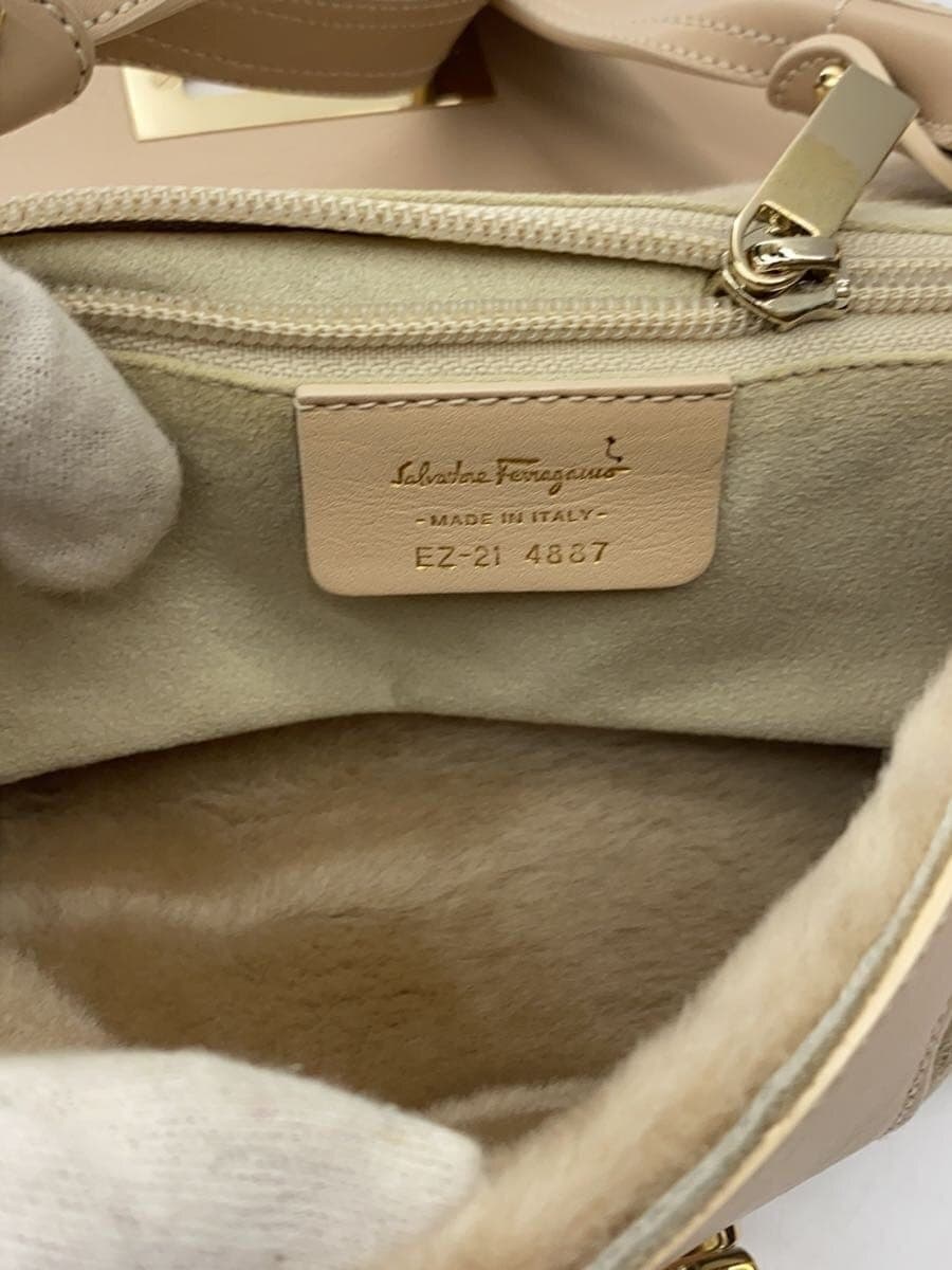 Salvatore Ferragamo Shoulder Bag Leather BEG ez-21 4887 6
