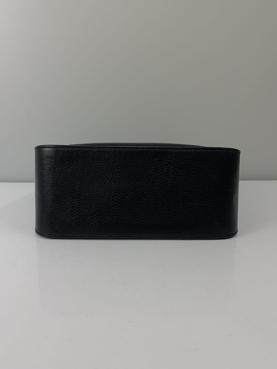 HIROFU Handbag Leather Black Solid 4