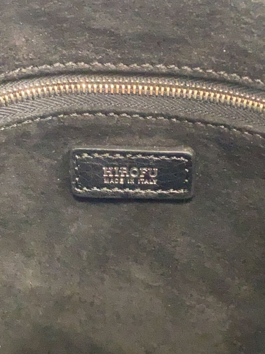 HIROFU Handbag Leather Black Solid 5