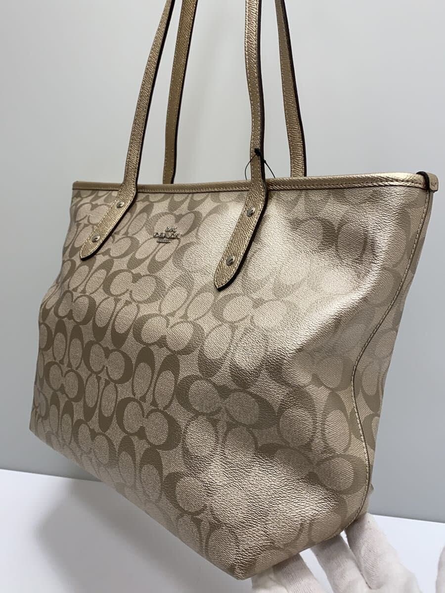 COACH Tote Bag Leather SLV All Over Pattern F39555 Signature Pattern 2