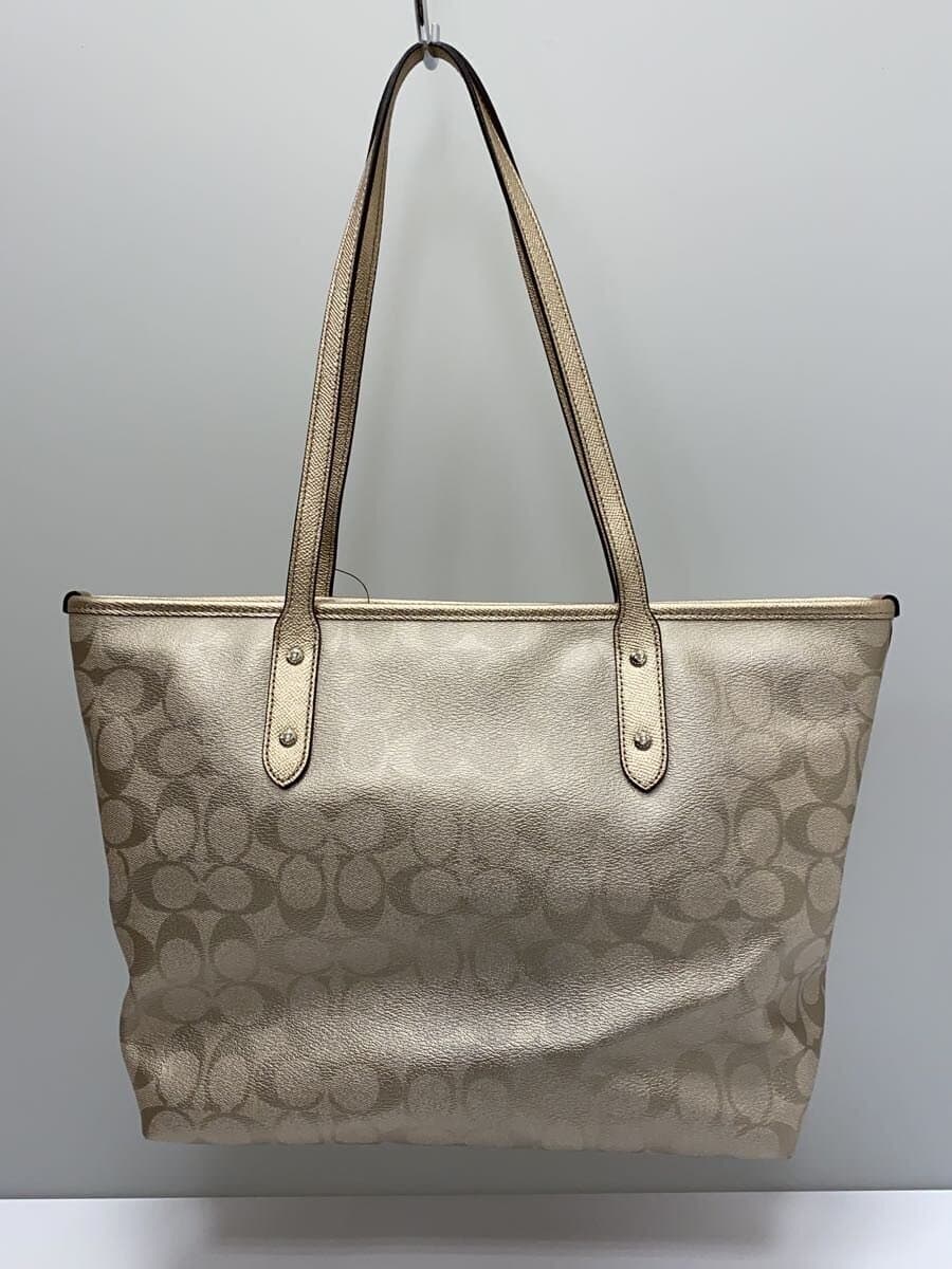 COACH Tote Bag Leather SLV All Over Pattern F39555 Signature Pattern 3