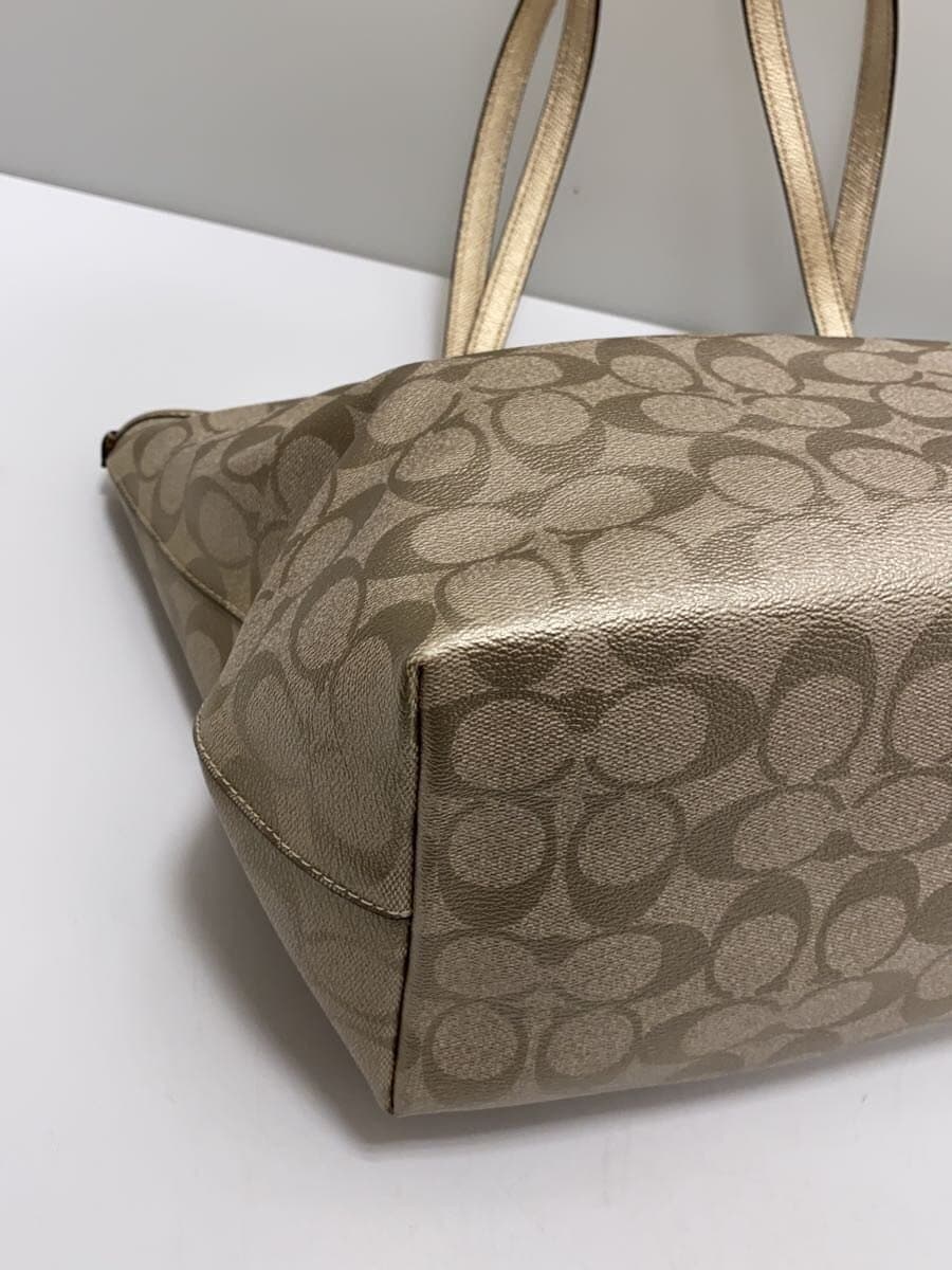 COACH Tote Bag Leather SLV All Over Pattern F39555 Signature Pattern 7