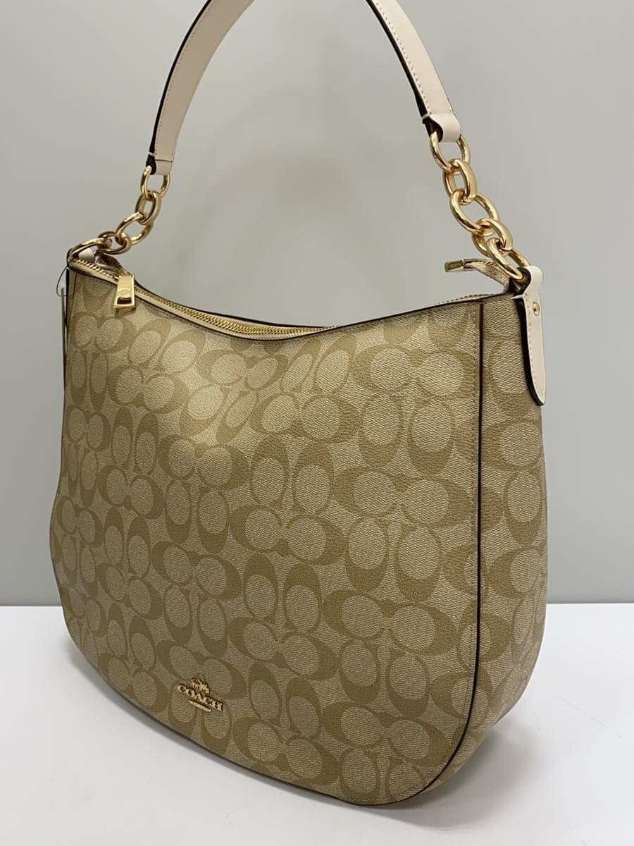 COACH Shoulder Bag_Signature_Beige Leather BEG All Over Pattern 2