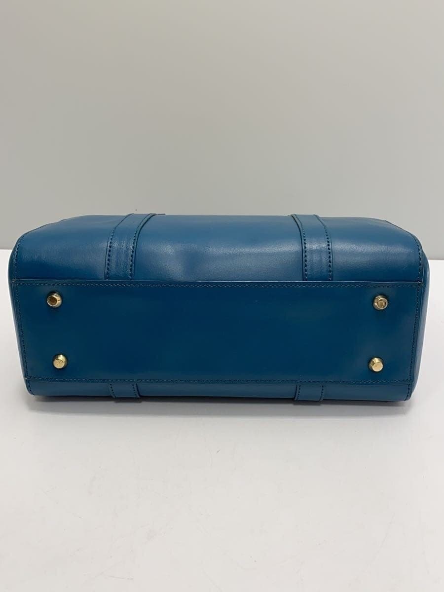 agnes b VOYAGE Shoulder Bag Leather BLU Solid 2-Way Mini Boston 4