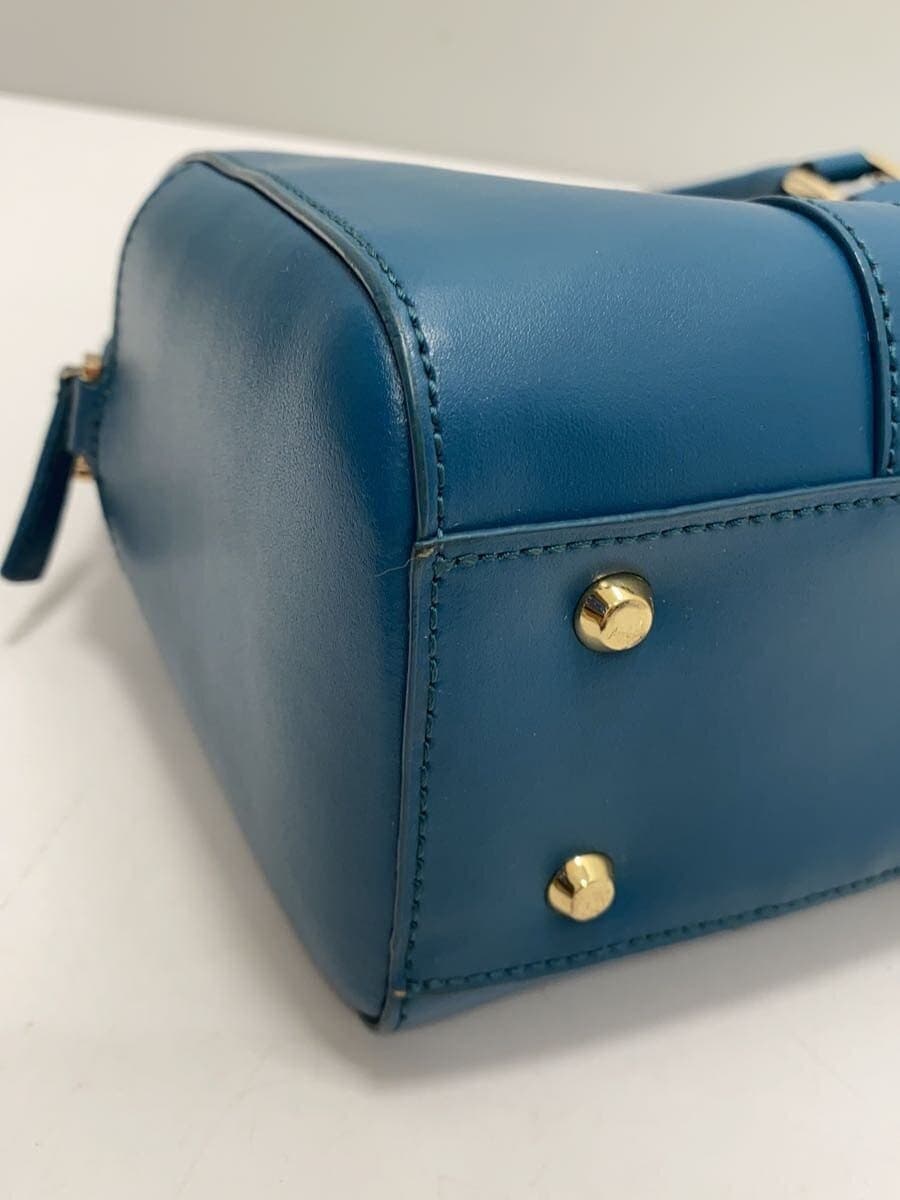 agnes b VOYAGE Shoulder Bag Leather BLU Solid 2-Way Mini Boston 7