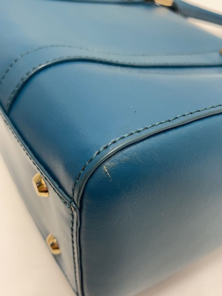 agnes b VOYAGE Shoulder Bag Leather BLU Solid 2-Way Mini Boston 9