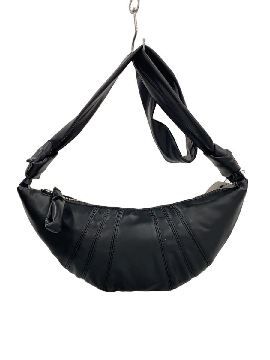 LEMAIRE Croissant Bag Leather Black Solid Color