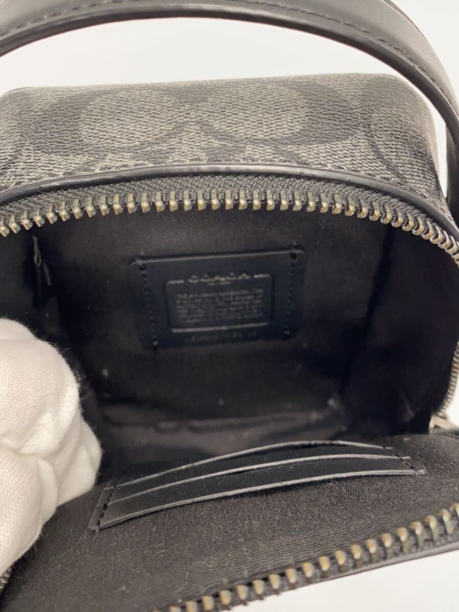 COACH Shoulder Bag Leather GRY All Over Pattern C3146 Top Handle Crossbody 6