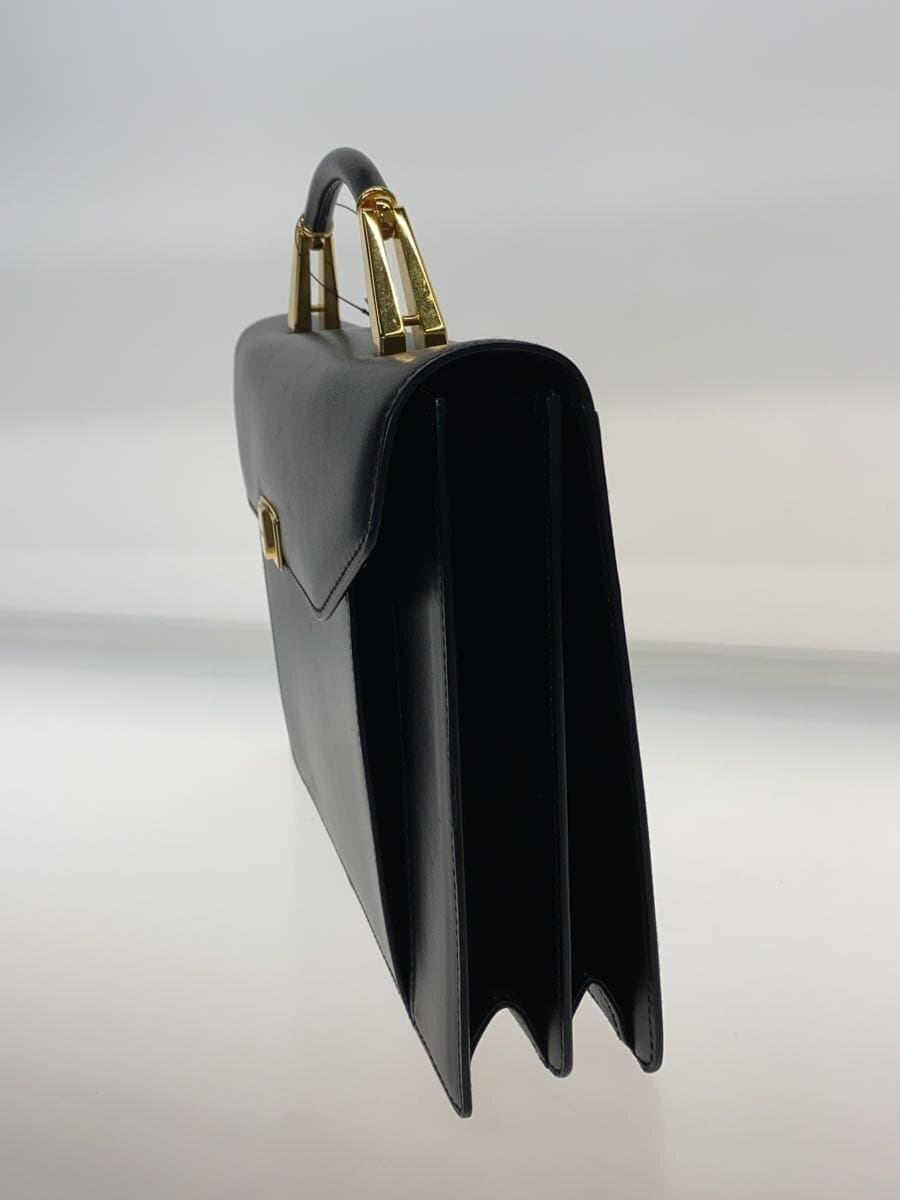 BALLY Briefcase Leather BLK Solid color 2