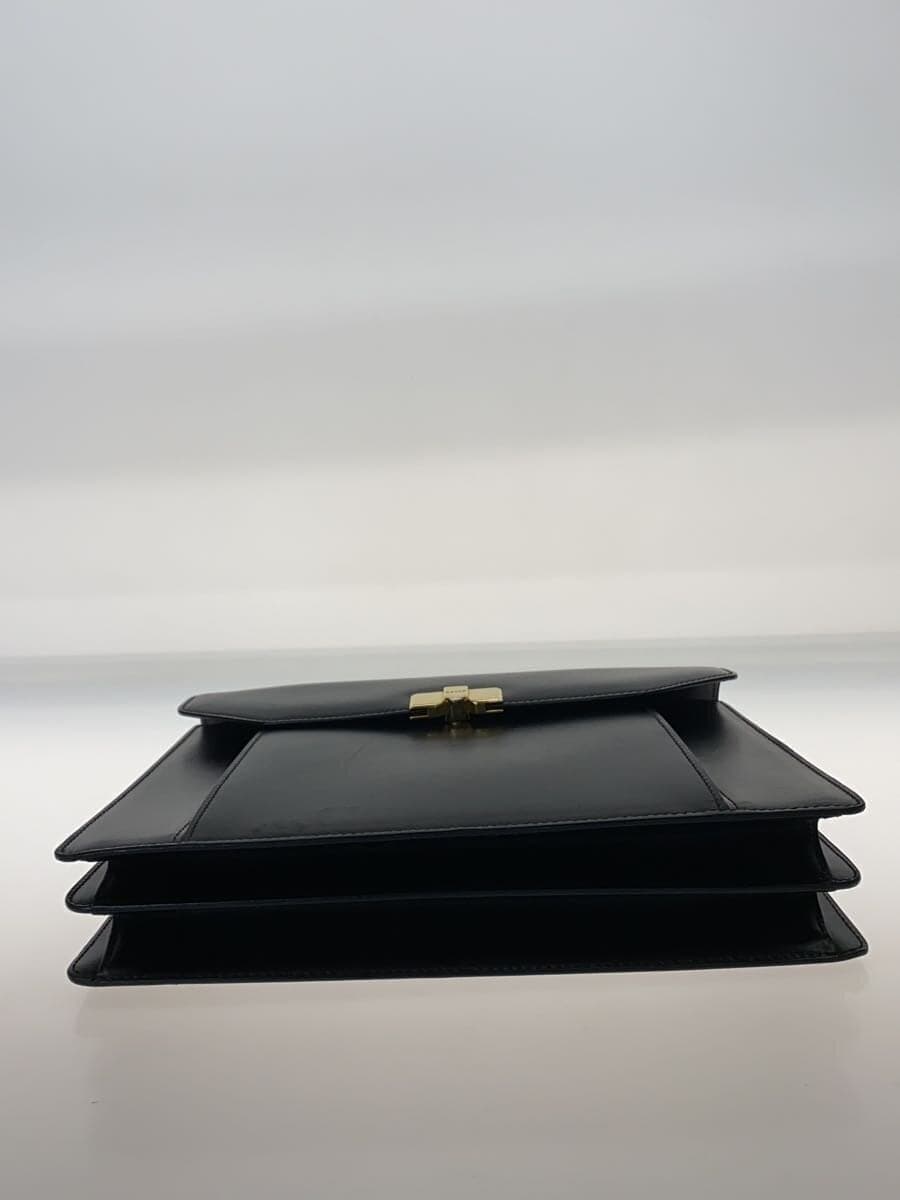 BALLY Briefcase Leather BLK Solid color 4