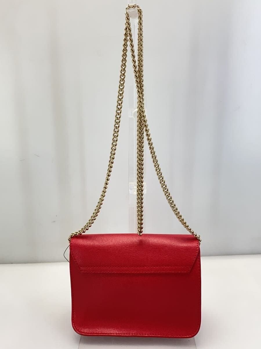 FURLA Metro Police Chain Shoulder Leather RED Solid 3